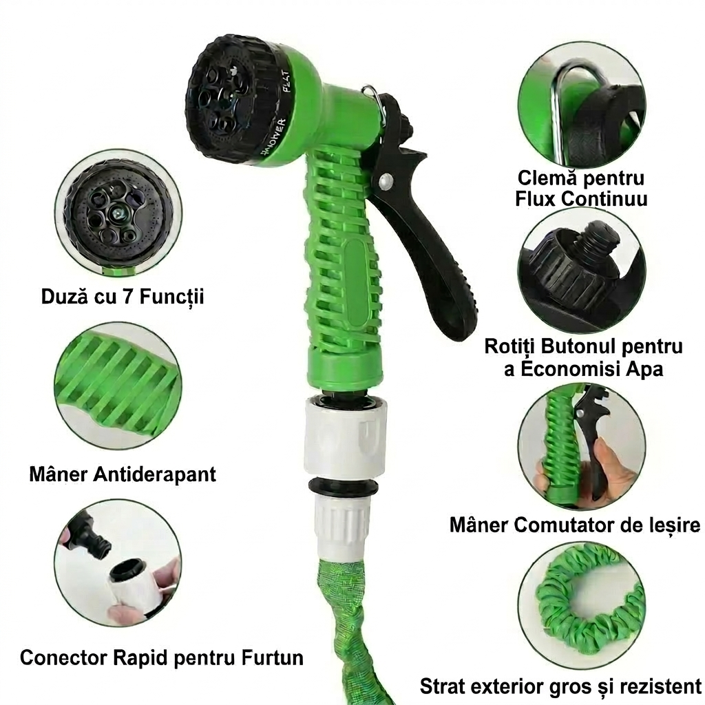 Furtun de grădină extensibil magic 30m/60m
