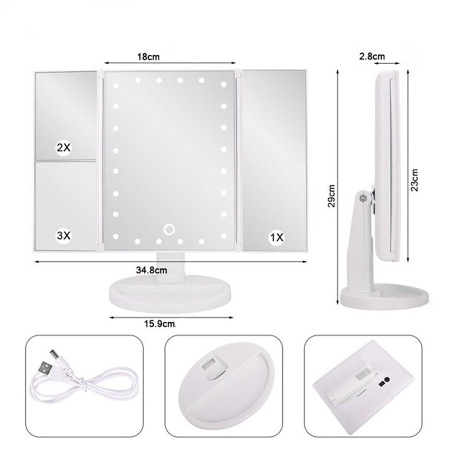 Oglinda Pentru Machiaj Cu Iluminare LED